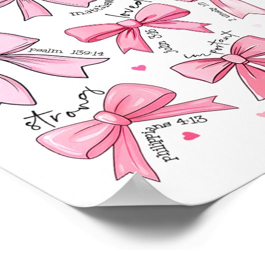 Bow God Say I Am Christian Girl Teen Women Bible V Poster (Hoek)