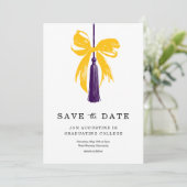 Bow Graduation Save the Date High School College Kaart (Staand voorkant)