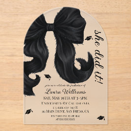 Bow Graduation She Did It  Acryl Uitnodigingen