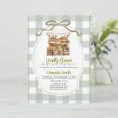 Bow Green Sage Lokaal geteeld Market Baby shower Kaart (Staand voorkant)