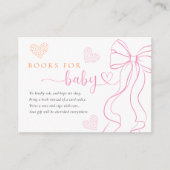 Bow Hearts Sprinkle Books for Baby Card Informatiekaartje (Voorkant)