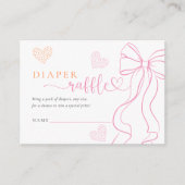 Bow Hearts Sprinkle Diaper Raffle Card Informatiekaartje (Voorkant)