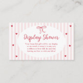 Bow Hearts Valentine Baby Shower Display Shower Informatiekaartje (Voorkant)
