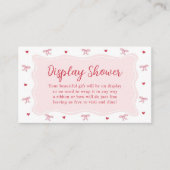 Bow Hearts Valentine Baby Shower Display Shower  Informatiekaartje (Voorkant)