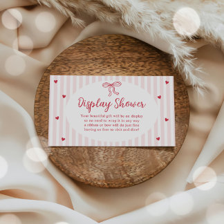 Bow Hearts Valentine Baby Shower Display Shower Informatiekaartje