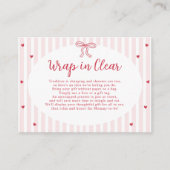 Bow Hearts Valentine Baby Shower Wrap In Clear Informatiekaartje (Voorkant)