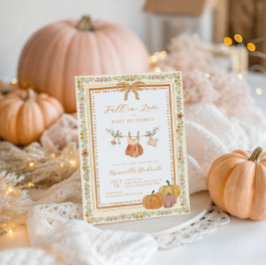 Bow Herfst in Liefde Herfst Baby shower Meisje Kaart