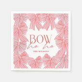 Bow Ho Rode & Roze Bogen Kerstmis Servet (Voorkant)