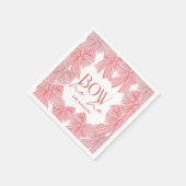 Bow Ho Rode & Roze Bogen Kerstmis Servet (Hoek)