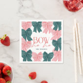 Bow Ho Rood & Groene Bogen Kerst Servet (Insitu)