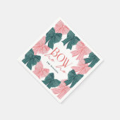 Bow Ho Rood & Groene Bogen Kerst Servet (Hoek)