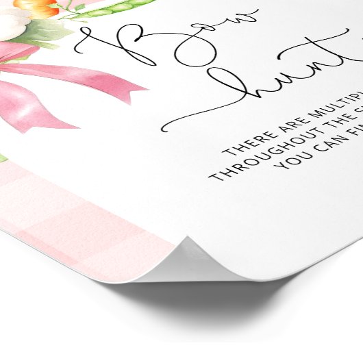 Bow Hunt Farmers op de markt roze baby shower Poster (Hoek)