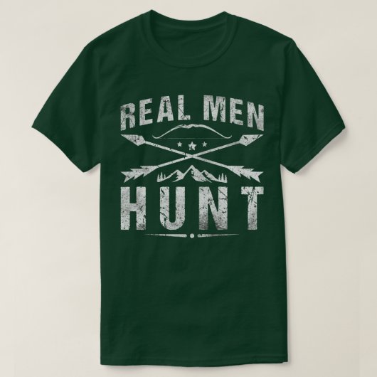 Bow Hunter Echte Mannen Hunt voor Boogschieten Jac T-shirt (Design voorkant)