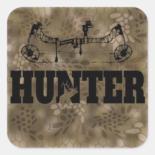 Bow Hunter Kryptek Vierkante Sticker (Voorkant)