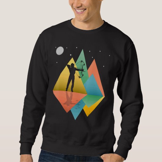 Bow Hunter Mountains Retro Pop Art Trui (Voorkant)