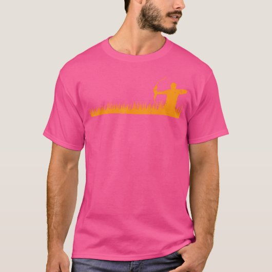 Bow Hunting Archer in Grass Archery Hunter T-shirt (Voorkant)