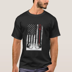 Bow Hunting Camouflage American USA Flag Deer Hunt T-shirt