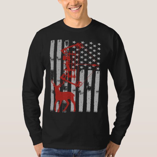 Bow Hunting Deer Flag for Men Or Women Hunters T-shirt (Voorkant)