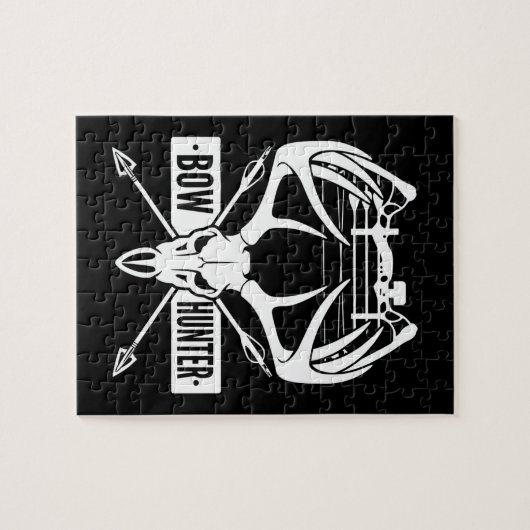 Bow Hunting Deer Skull Compound Bow Archery Gift Legpuzzel (Horizontaal)