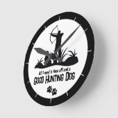 Bow Hunting Dog Quote Modern Ronde Klok (Hoek)