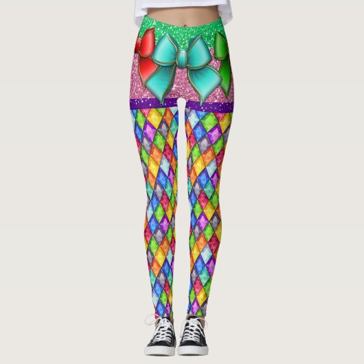 Bow Illusion Diamonds Pop Mode Leggings (Voorkant)