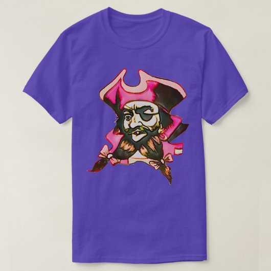 Bow in reuzenroze piraat met boeg in baard t-shirt (Design voorkant)