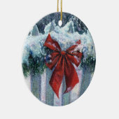 "Bow in the Snow"-Ornament Keramisch Ornament (Rechts)