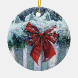 "Bow in the Snow"-Ornament Keramisch Ornament