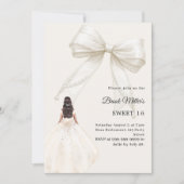 Bow ivory dress cream luxury Sweet 16 Kaart (Voorkant)