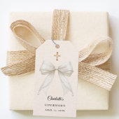 Bow ivory pearls girl Confirmation DIY Cadeaulabel