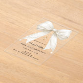 Bow ivory pearls girl elegant First Communion Acryl Uitnodigingen (Laagn)