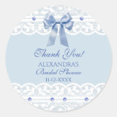 Bow Kant Iets Blauw Vrijgezellenfeest Dank u Ronde Sticker (Voorkant)