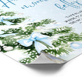 Bow Kerst Baby Shower Hoe Groot Is Mamma's Buik Poster (Hoek)