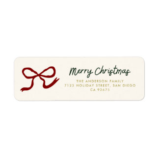 Bow Kerst Retouradres Etiket