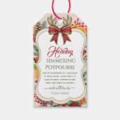 Bow Kerstsimmerset op het fornuis  Potpourri  Gift Cadeaulabel (Voorkant)