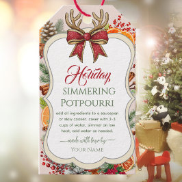 Bow Kerstsimmerset op het fornuis  Potpourri  Gift Cadeaulabel