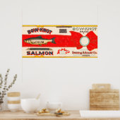 Bow Knot Brand Salmon Label Poster (Keuken)