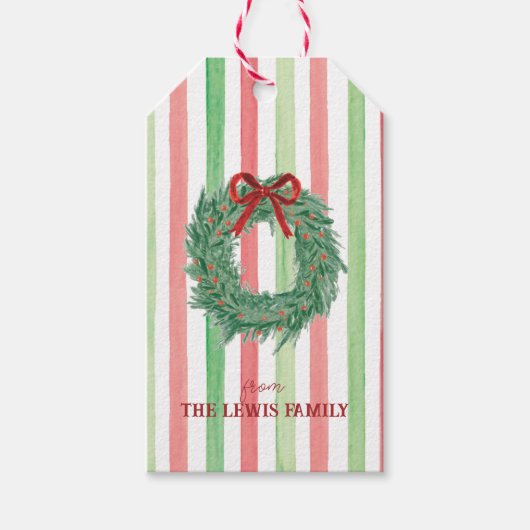 Bow krans kerstcadeau Label Cadeaulabel (Voorkant)