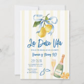Bow La Dolce Vita 30th Lemon Citrus Birthday Party Kaart (Voorkant)