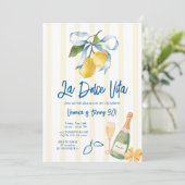Bow La Dolce Vita 30th Lemon Citrus Birthday Party Kaart (Staand voorkant)
