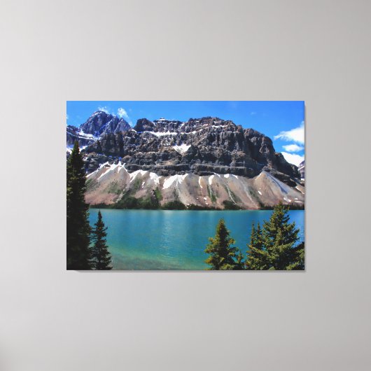 Bow Lake, Banff NP, Alberta Canvas Afdruk (Voorkant)
