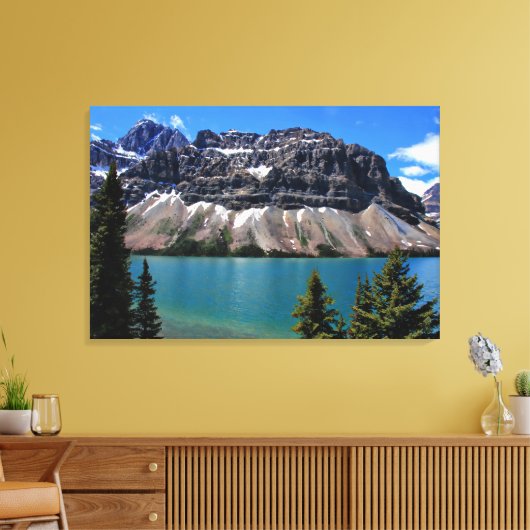 Bow Lake, Banff NP, Alberta Canvas Afdruk (Insitu (Woonkamer))