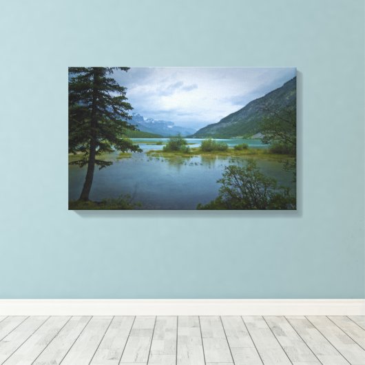 Bow Lake Canvas Afdruk (Insitu (Houten vloer))