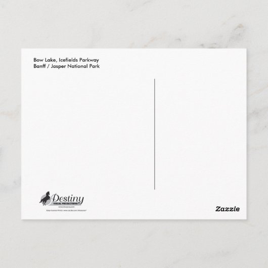 Bow Lake & Glacier Briefkaart (Achterkant)