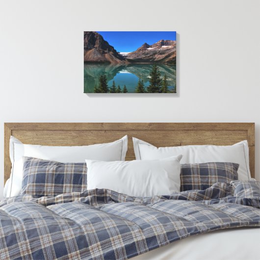 Bow Lake in Banff Wrapped Canvas Afdruk (Insitu (Slaapkamer))
