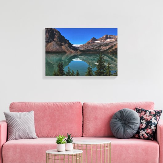 Bow Lake in Banff Wrapped Canvas Afdruk (Insitu (Woonkamer))