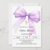 Bow lavender girl Confirmation Kaart (Voorkant)