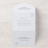 Bow lichtblauw Quinceanera rsvp All In One Uitnodiging (Buitenkant)