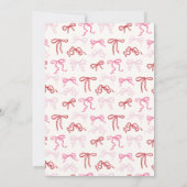 Bow lijst coquette bruids brunch douche uitnodigin kaart (Achterkant)