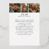 Bow & lint Cadeau 4 Fotoserie Collage Folie Feestdagenkaart (Achterkant)